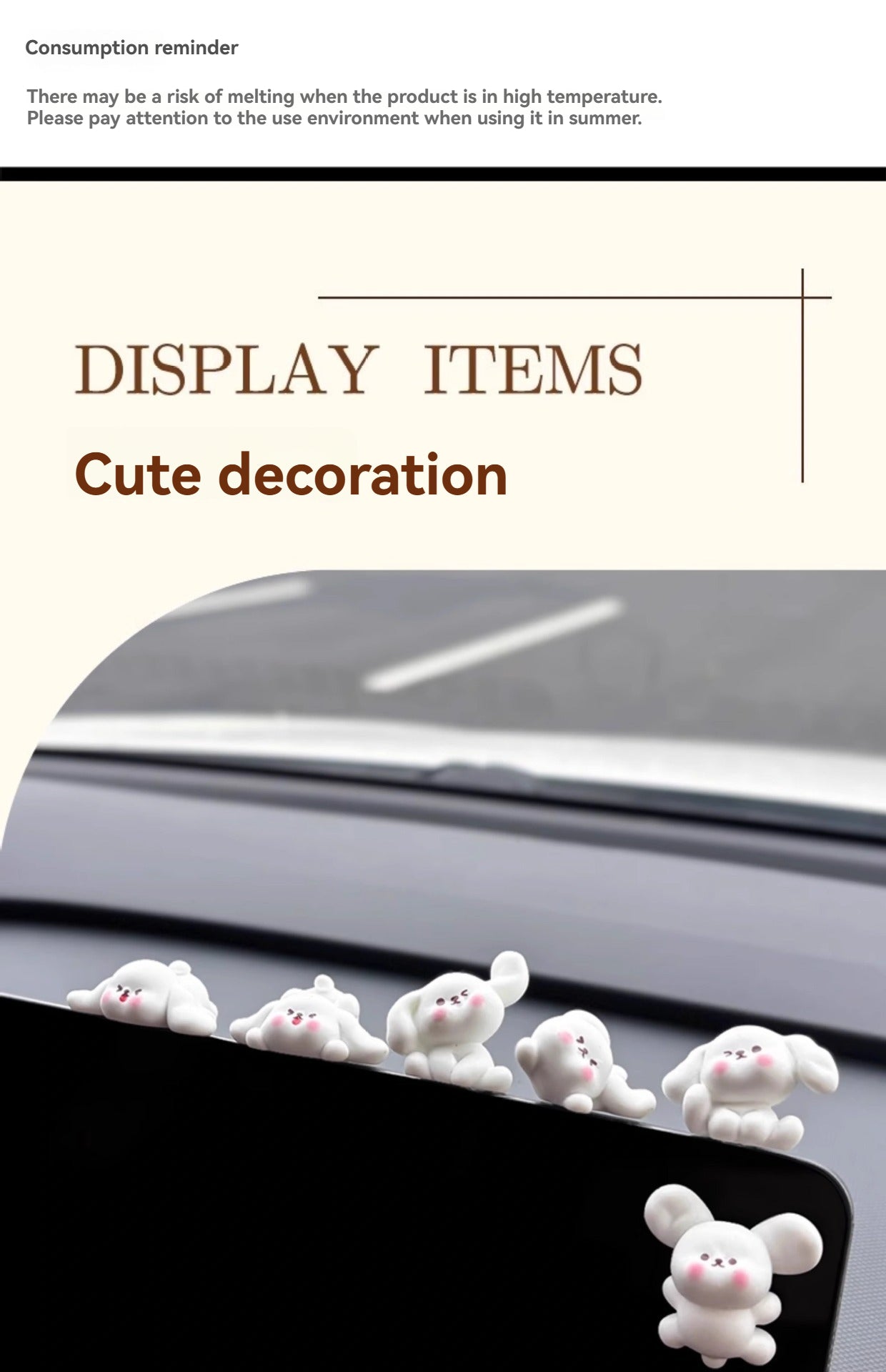 Blushing little white dog decoration cartoon cute car