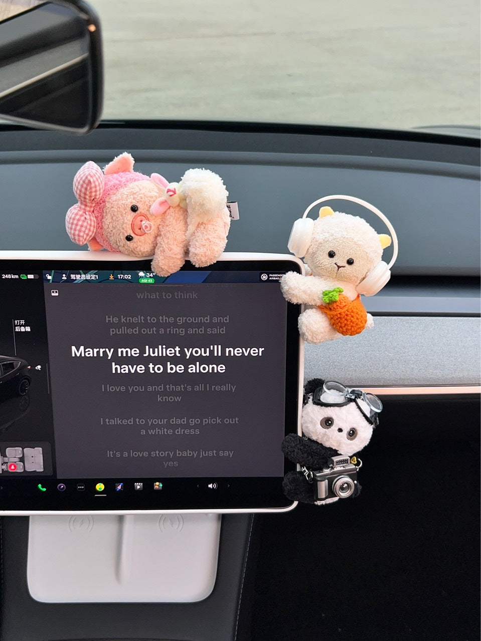 Cute clip doll plush toy tablet computer display car central control screen