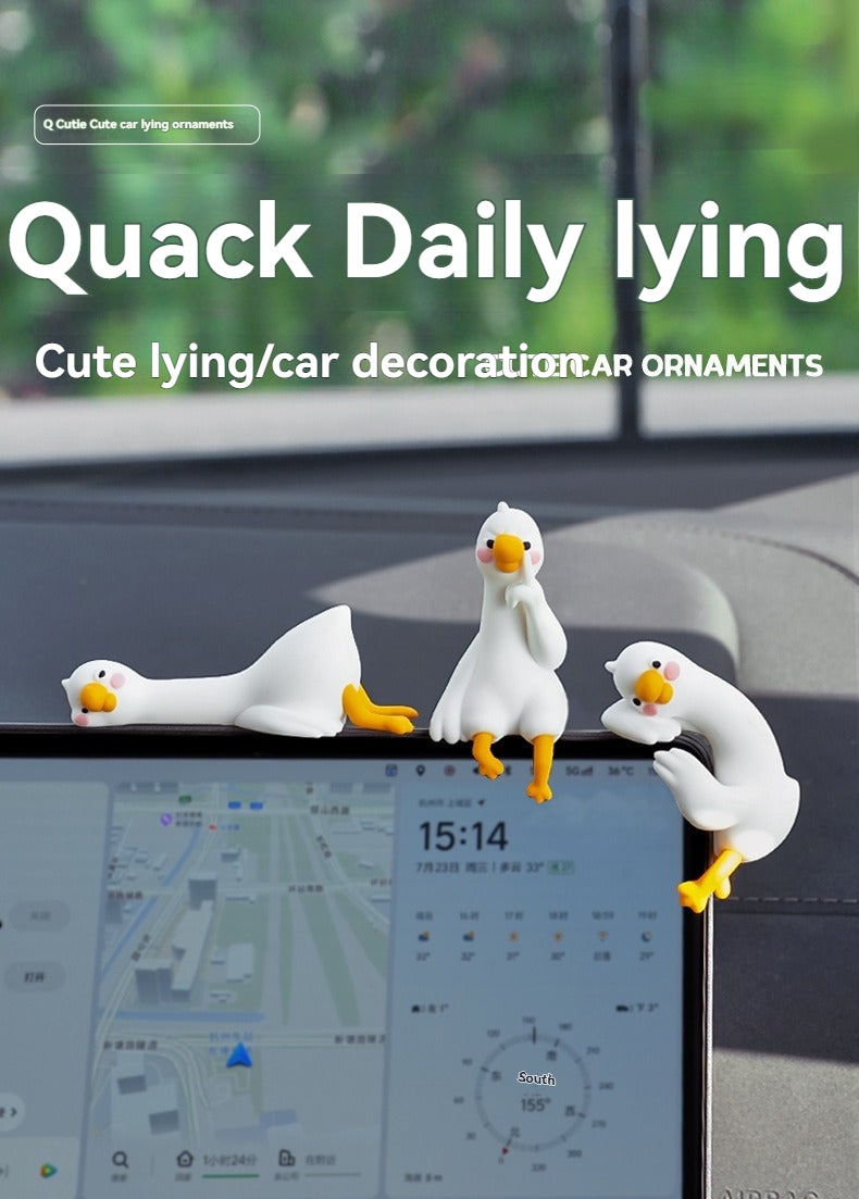 Big white goose car decoration car