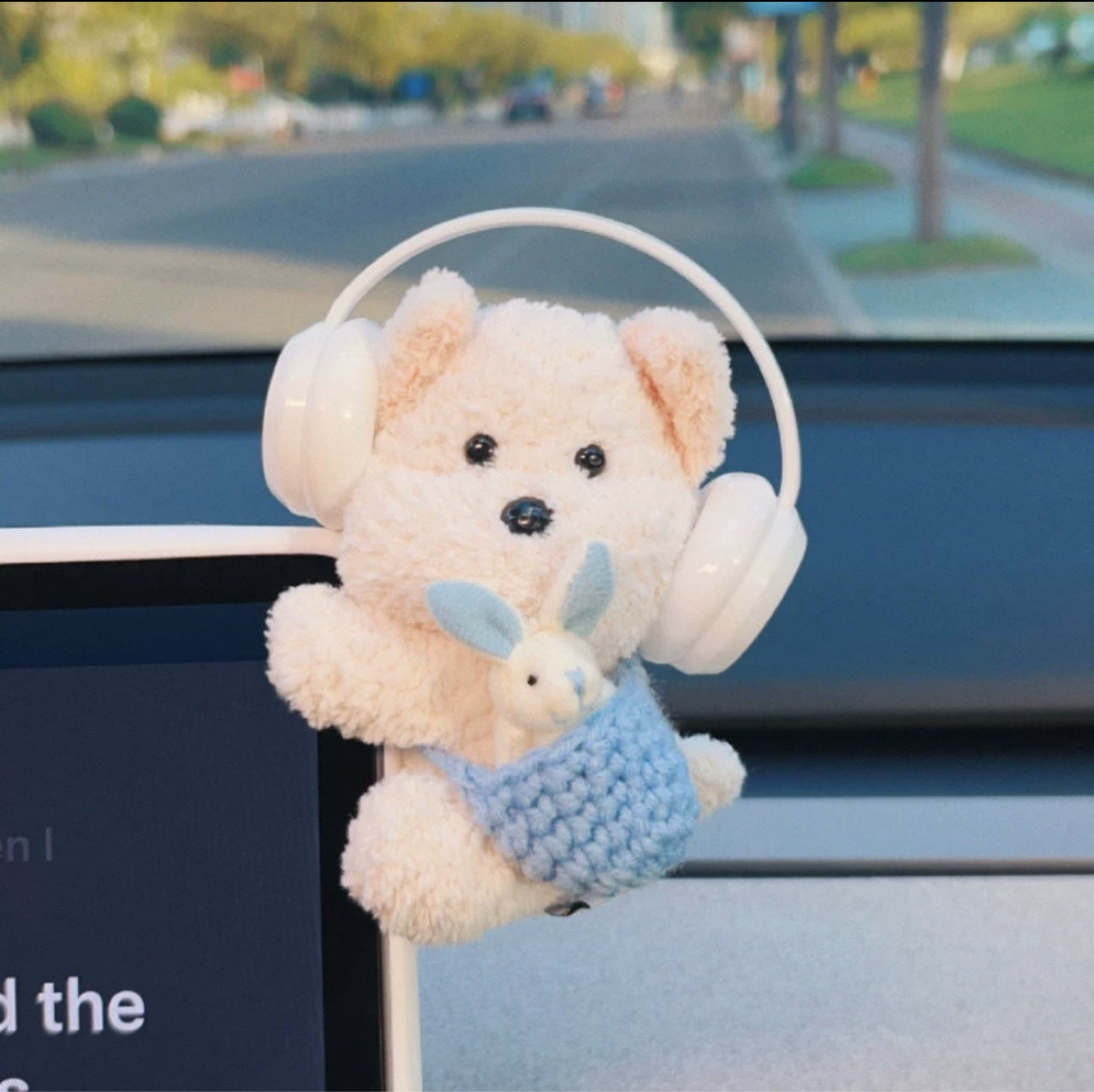 Cute clip doll plush toy tablet computer display car central control screen