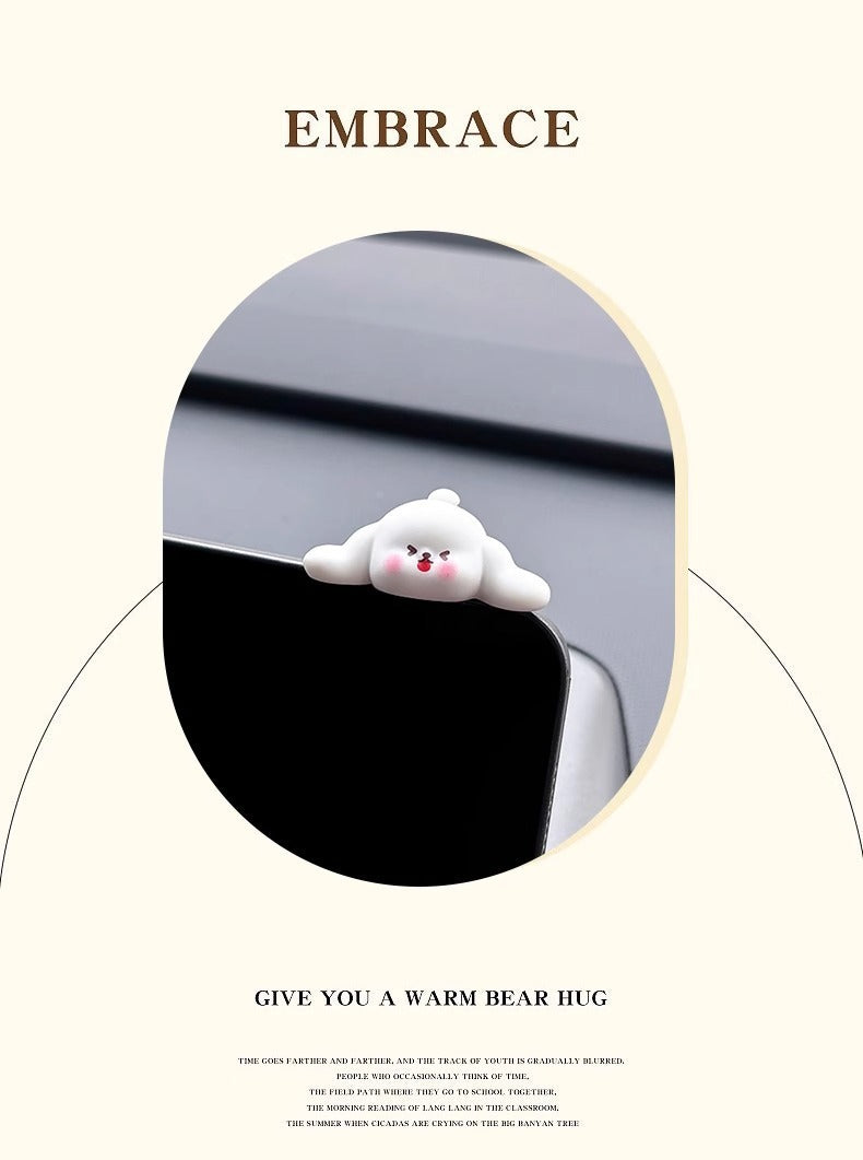 Blushing little white dog decoration cartoon cute car