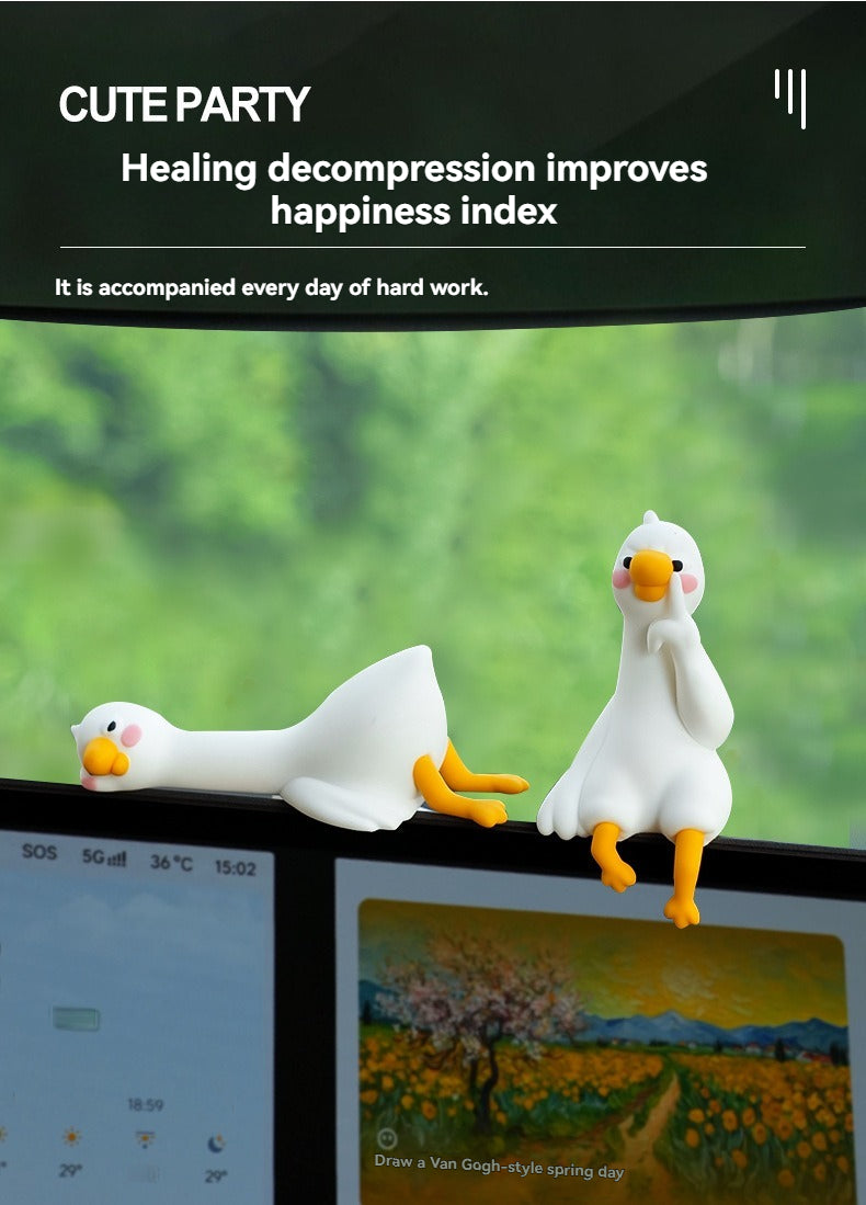 Big white goose car decoration car