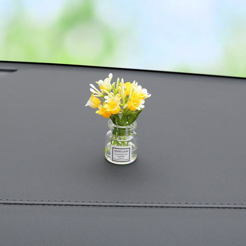 Cute cream bear car decoration