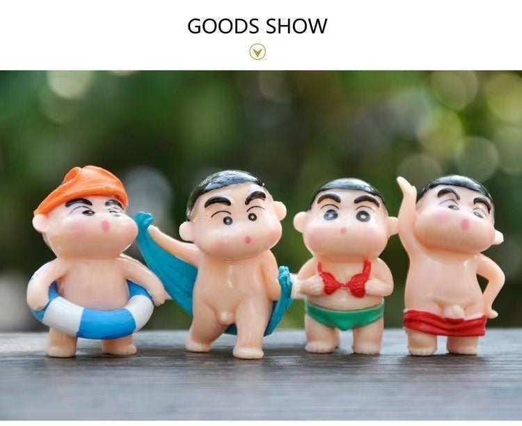 Car cartoon crayon Shin-chan doll center console funny car interior decoration
