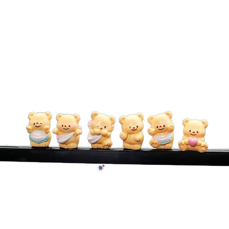 Cute cream bear car decoration