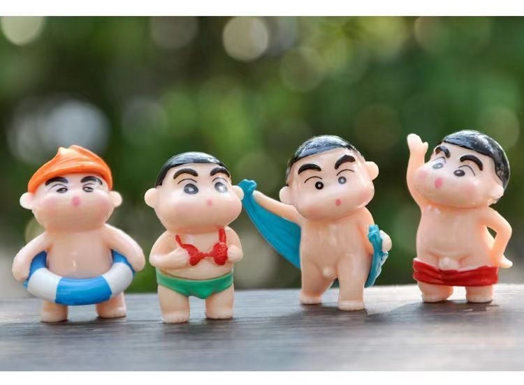 Car cartoon crayon Shin-chan doll center console funny car interior decoration