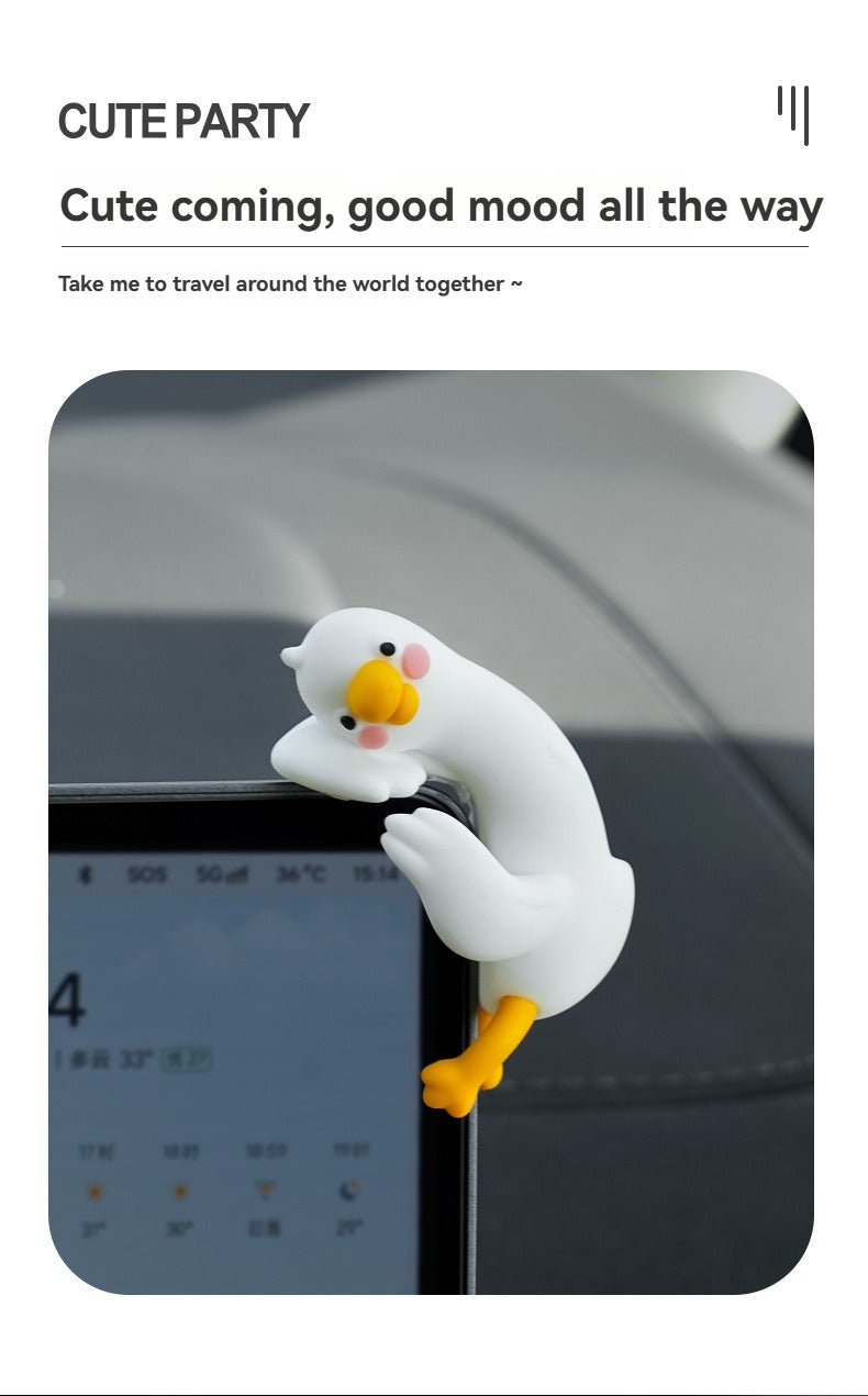 Big white goose car decoration car