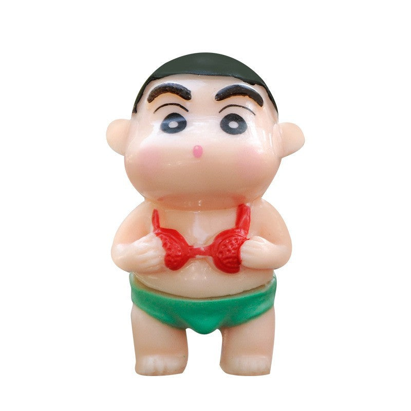Car cartoon crayon Shin-chan doll center console funny car interior decoration
