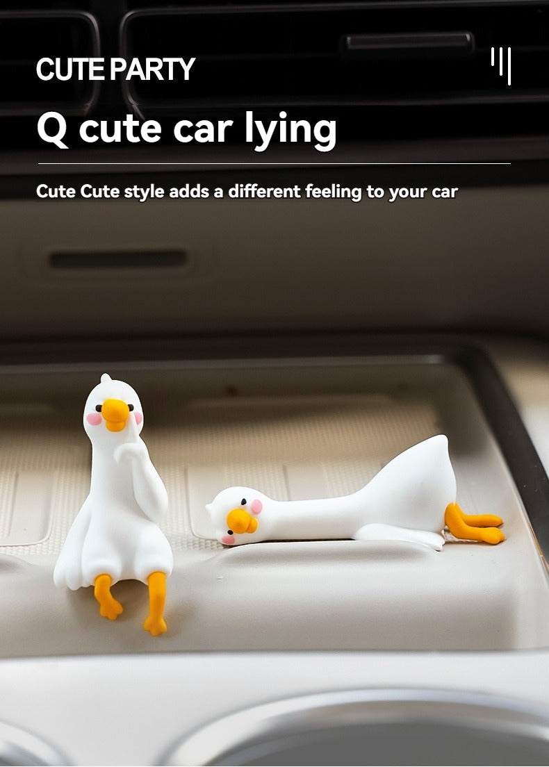 Big white goose car decoration car