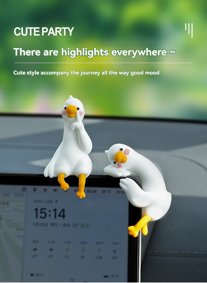 Big white goose car decoration car